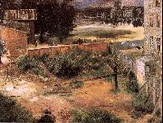Rear of House and Backyard, Adolph von Menzel